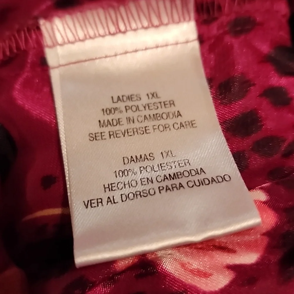 SECRET TREASURES  ( 2 PC. ) BURGUNDY SATIN  NIGHT SET. PANTS& TOP . - Picture 6 of 8